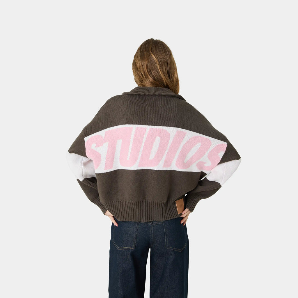 Thrill Navy Zipper Knit