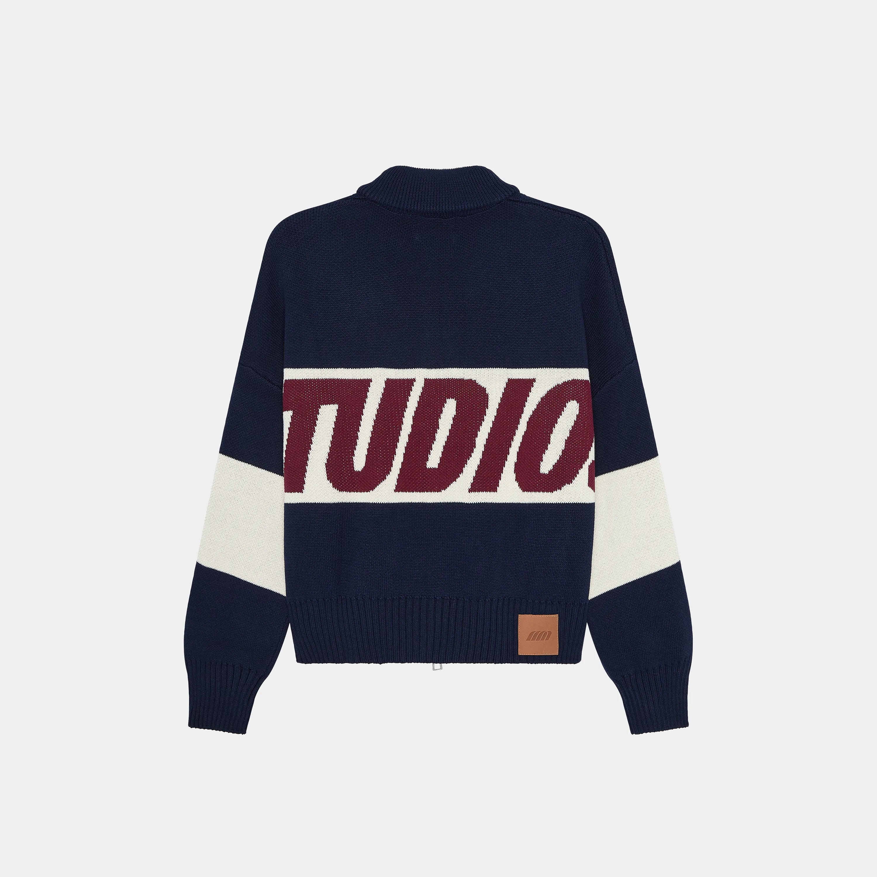 Thrill Navy Zipper Knit